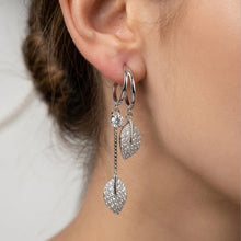 Eternal Bloom Pavé Leaf Drop Earrings in Sterling Silver