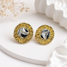 Aura Two-Tone Molten Geometric Statement Earrings