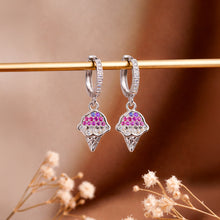 Sparkling Pavé Ice Cream Cone Dangle Huggie Earrings