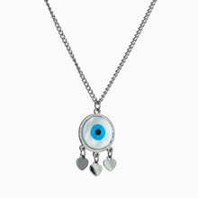 Sterling Silver Dream Catcher Evil Eye Pendant Necklace