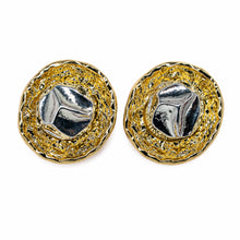 Aura Two-Tone Molten Geometric Statement Earrings