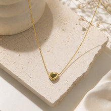 Minimalist Gold-Plated Puffy Heart Pendant Necklace