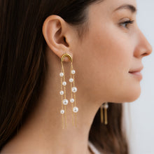Elegant Pearl Cascade Drop Earrings