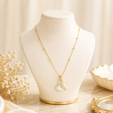 Gold Plated Heart & Pavé Stone Pendant Necklace