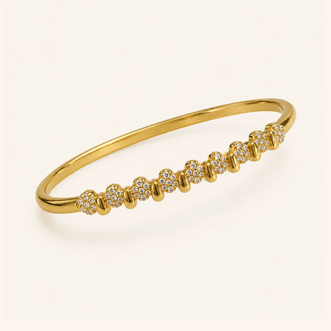 Bezel & Textured Dot  Bracelet