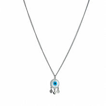 Sterling Silver Dream Catcher Evil Eye Pendant Necklace