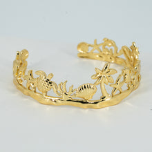 Golden Tropical Escape Cuff Bracelet
