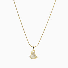 Gold Plated Heart & Pavé Stone Pendant Necklace