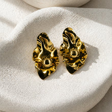 Aurora Gold-Plated Sculptural Earrings – Textured Abstract Petal Studs