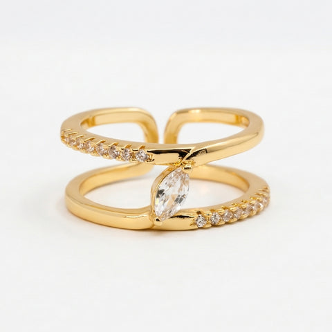 Studded Spiral Diamond Ring