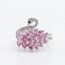 Ruby Pink Sapphire Swan Ring
