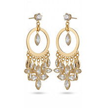 Gold-Plated Marquise Crystal Cascading Chandelier Earrings