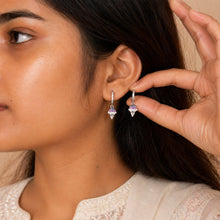 Sparkling Pavé Ice Cream Cone Dangle Huggie Earrings