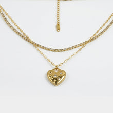 Vintage Heart Layered Gold-Toned Statement Necklace