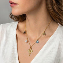 The Coastal Wanderer Charm Necklace - Non-Tarnish Gold Elephant & Sea Life Pendants