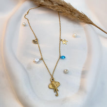 The Coastal Wanderer Charm Necklace - Non-Tarnish Gold Elephant & Sea Life Pendants