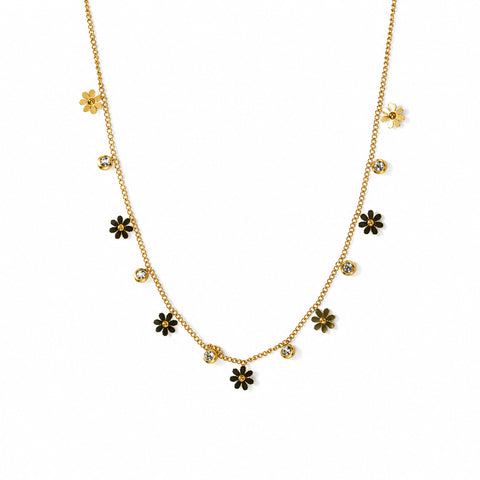 Gold Plated Daisy Charm Necklace