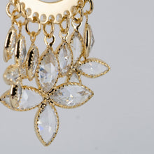 Gold-Plated Marquise Crystal Cascading Chandelier Earrings